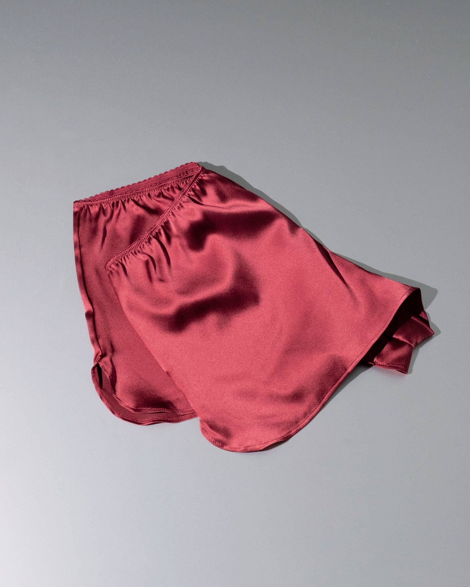 Red shorts on a gray background