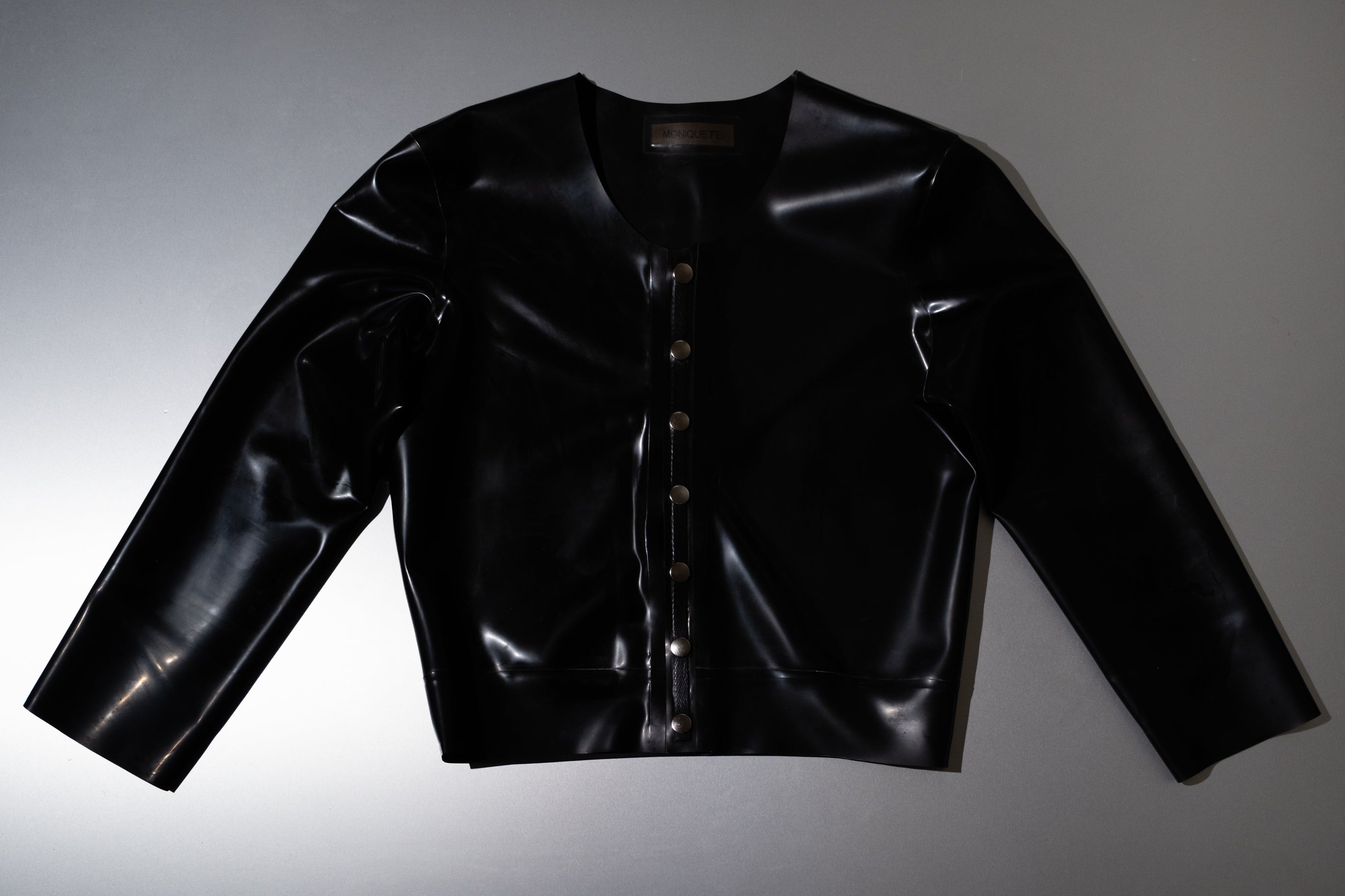 Monique Fei Cropped Latex Cardi